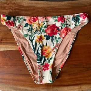 J Crew high-leg high-waisted bikini bottom in vintage floral
